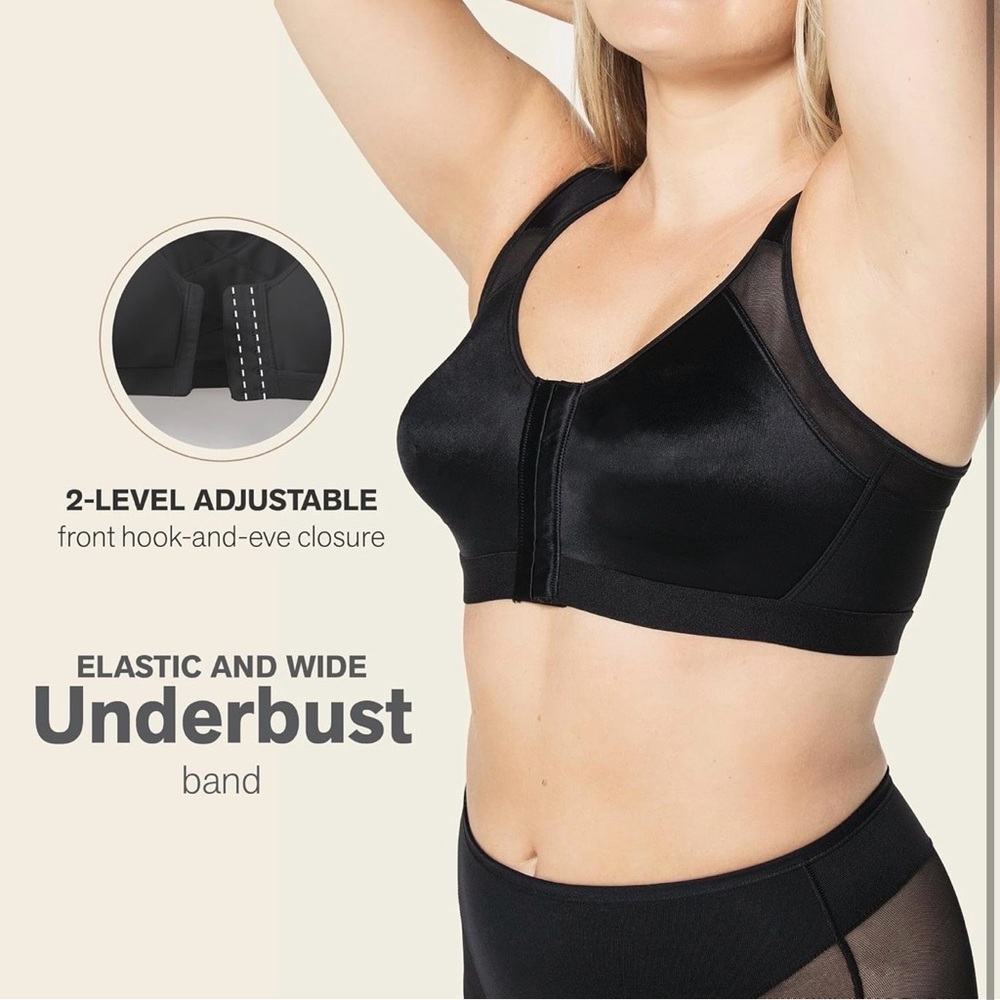 Leonisa Women's Posture Corrector Wireless Back Support Bra, Black, 34C - Picture 2 of 4